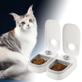 Maxbell Automatic Cat Feeders Dog Cat Food Dispenser with 48H Timer Smart Large Double Meal Grey