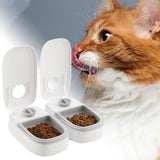 Maxbell Automatic Cat Feeders Dog Cat Food Dispenser with 48H Timer Smart Large Double Meal Grey