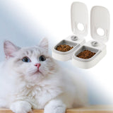 Maxbell Automatic Cat Feeders Dog Cat Food Dispenser with 48H Timer Smart Large Double Meal Grey