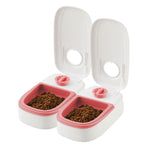 Maxbell Automatic Cat Feeders Dog Cat Food Dispenser with 48H Timer Smart Large Double Meal Pink