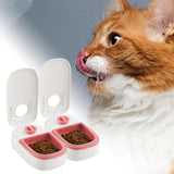 Maxbell Automatic Cat Feeders Dog Cat Food Dispenser with 48H Timer Smart Large Double Meal Pink