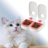 Maxbell Automatic Cat Feeders Dog Cat Food Dispenser with 48H Timer Smart Large Double Meal Pink