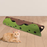 Maxbell Splicing Cat Tunnel Folding Tube Deformable Cat Toys Amusement for Dog Brown Green