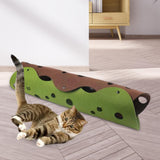 Maxbell Splicing Cat Tunnel Folding Tube Deformable Cat Toys Amusement for Dog Brown Green