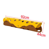 Maxbell Splicing Cat Tunnel Folding Tube Deformable Cat Toys Amusement for Dog Light Brown Yellow