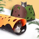 Maxbell Splicing Cat Tunnel Folding Tube Deformable Cat Toys Amusement for Dog Light Brown Yellow