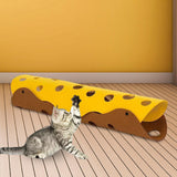 Maxbell Splicing Cat Tunnel Folding Tube Deformable Cat Toys Amusement for Dog Light Brown Yellow