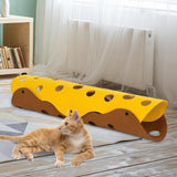 Maxbell Splicing Cat Tunnel Folding Tube Deformable Cat Toys Amusement for Dog Light Brown Yellow