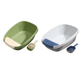 Maxbell Pet Litter Tray Potty Toilet Anti Splashing Semi Closed Cat Litter Box 57x41x20cm Green