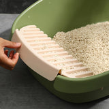 Maxbell Pet Litter Tray Potty Toilet Anti Splashing Semi Closed Cat Litter Box 57x41x20cm Green