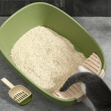 Maxbell Pet Litter Tray Potty Toilet Anti Splashing Semi Closed Cat Litter Box 57x41x20cm Green