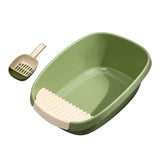 Maxbell Pet Litter Tray Potty Toilet Anti Splashing Semi Closed Cat Litter Box 61x44x22cm Green
