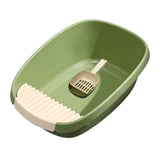Maxbell Pet Litter Tray Potty Toilet Anti Splashing Semi Closed Cat Litter Box 61x44x22cm Green