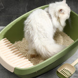 Maxbell Pet Litter Tray Potty Toilet Anti Splashing Semi Closed Cat Litter Box 61x44x22cm Green