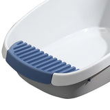 Maxbell Pet Litter Tray Potty Toilet Anti Splashing Semi Closed Cat Litter Box 57x41x20cm White