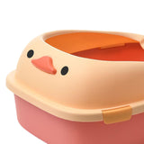 Maxbell Open Top Pet Litter Tray Potty Toilet Bedpan Container Bunny Cats Litter Box Pink 46x38x22cm