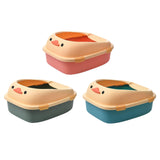 Maxbell Open Top Pet Litter Tray Potty Toilet Bedpan Container Bunny Cats Litter Box Pink 46x38x22cm