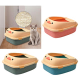 Maxbell Open Top Pet Litter Tray Potty Toilet Bedpan Container Bunny Cats Litter Box Pink 46x38x22cm