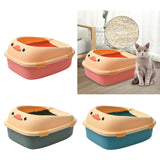 Maxbell Open Top Pet Litter Tray Potty Toilet Bedpan Container Bunny Cats Litter Box Pink 46x38x22cm