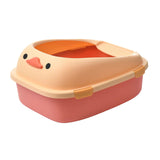 Maxbell Open Top Pet Litter Tray Potty Toilet Bedpan Container Bunny Cats Litter Box Pink 46x38x22cm