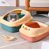 Maxbell Open Top Pet Litter Tray Potty Toilet Bedpan Container Bunny Cats Litter Box Pink 46x38x22cm