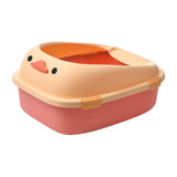 Maxbell Open Top Pet Litter Tray Potty Toilet Bedpan Container Bunny Cats Litter Box Pink 46x38x22cm