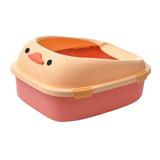 Maxbell Open Top Pet Litter Tray Potty Toilet Bedpan Container Bunny Cats Litter Box Pink 46x38x22cm