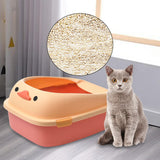 Maxbell Open Top Pet Litter Tray Potty Toilet Bedpan Container Bunny Cats Litter Box Pink 46x38x22cm