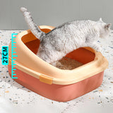 Maxbell Open Top Pet Litter Tray Potty Toilet Bedpan Container Bunny Cats Litter Box Pink 46x38x22cm