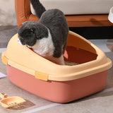 Maxbell Open Top Pet Litter Tray Potty Toilet Bedpan Container Bunny Cats Litter Box Pink 46x38x22cm