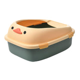 Maxbell Open Top Pet Litter Tray Potty Toilet Bedpan Container Bunny Cats Litter Box Green 46x38x22cm