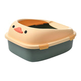 Maxbell Open Top Pet Litter Tray Potty Toilet Bedpan Container Bunny Cats Litter Box Green 46x38x22cm