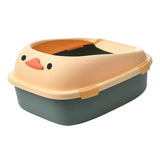 Maxbell Open Top Pet Litter Tray Potty Toilet Bedpan Container Bunny Cats Litter Box Green 46x38x22cm