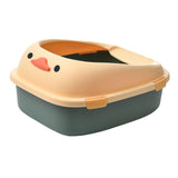 Maxbell Open Top Pet Litter Tray Potty Toilet Bedpan Container Bunny Cats Litter Box Green 46x38x22cm