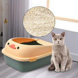 Maxbell Open Top Pet Litter Tray Potty Toilet Bedpan Container Bunny Cats Litter Box Green 46x38x22cm