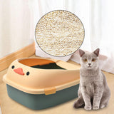 Maxbell Open Top Pet Litter Tray Potty Toilet Bedpan Container Bunny Cats Litter Box Green 46x38x22cm