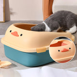 Maxbell Open Top Pet Litter Tray Potty Toilet Bedpan Container Bunny Cats Litter Box Blue 46x38x22cm