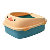 Maxbell Open Top Pet Litter Tray Potty Toilet Bedpan Container Bunny Cats Litter Box Blue 46x38x22cm