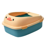 Maxbell Open Top Pet Litter Tray Potty Toilet Bedpan Container Bunny Cats Litter Box Blue 46x38x22cm