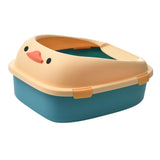 Maxbell Open Top Pet Litter Tray Potty Toilet Bedpan Container Bunny Cats Litter Box Blue 46x38x22cm