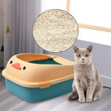 Maxbell Open Top Pet Litter Tray Potty Toilet Bedpan Container Bunny Cats Litter Box Blue 46x38x22cm