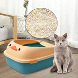 Maxbell Open Top Pet Litter Tray Potty Toilet Bedpan Container Bunny Cats Litter Box Blue 46x38x22cm