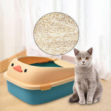 Maxbell Open Top Pet Litter Tray Potty Toilet Bedpan Container Bunny Cats Litter Box Blue 46x38x22cm