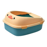 Maxbell Open Top Pet Litter Tray Potty Toilet Bedpan Container Bunny Cats Litter Box Blue 54x45x27cm