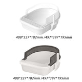 Maxbell Cat Litter Box Semi Closed Cat Toilet Durable Pet Litter Tray Anti Splashing S White