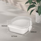 Maxbell Cat Litter Box Semi Closed Cat Toilet Durable Pet Litter Tray Anti Splashing S White