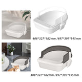 Maxbell Cat Litter Box Semi Closed Cat Toilet Durable Pet Litter Tray Anti Splashing S White