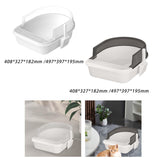 Maxbell Cat Litter Box Semi Closed Cat Toilet Durable Pet Litter Tray Anti Splashing S White