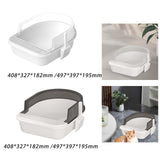 Maxbell Cat Litter Box Semi Closed Cat Toilet Durable Pet Litter Tray Anti Splashing S White