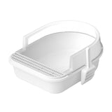 Maxbell Cat Litter Box Semi Closed Cat Toilet Durable Pet Litter Tray Anti Splashing S White